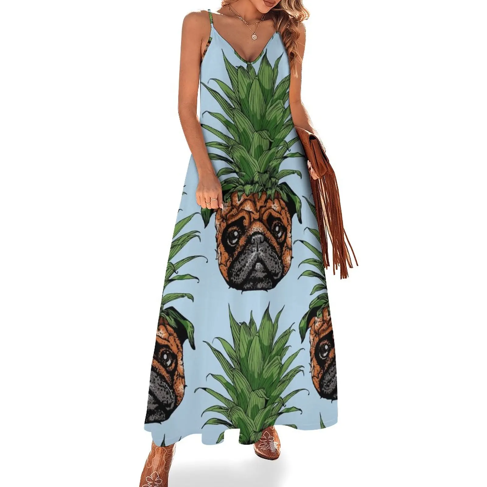 

Pineapple Pug Sleeveless Dress summer dresses women's clothing trend 2024 evening dresses ladies