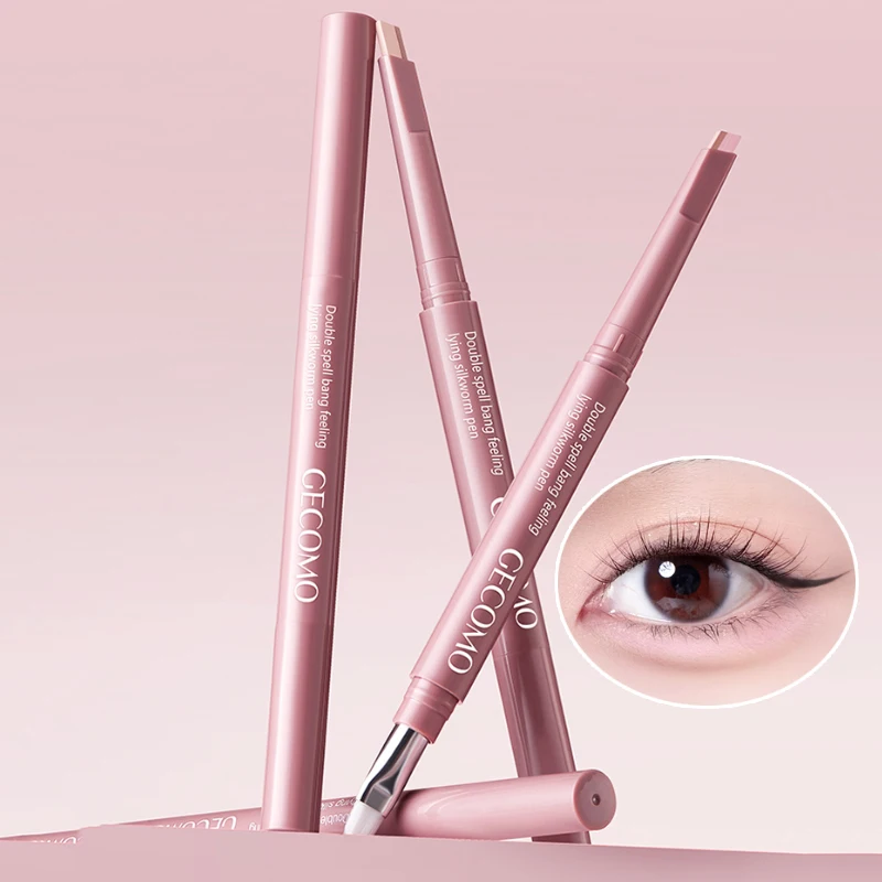 게코모 더블 스펠 슬리핑 실크웜 펜, 하이라이트 섀도우 투인원, 피부를 밝게 하고, 슬리핑 실크웜을 수정하고, 자연스러운 메이크업