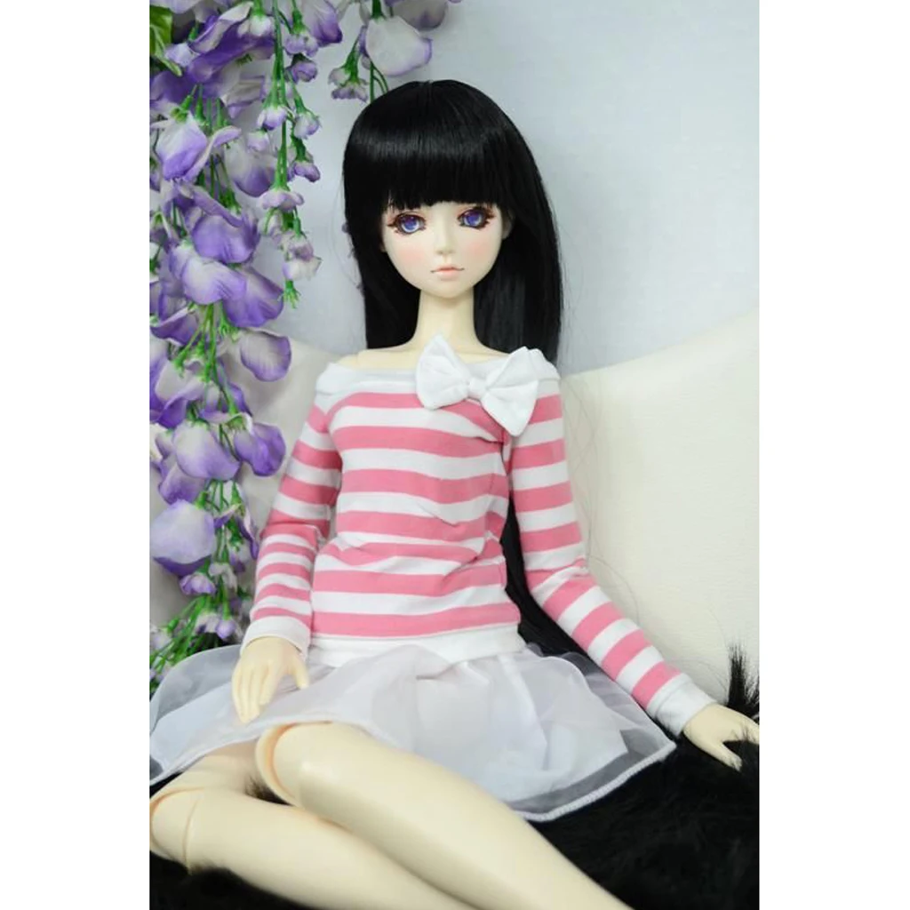 [wamami] 108# Pink & White Stripe Clothes/Dress 1/4 MSD 1/3 SD DZ AOD BJD Dollfie