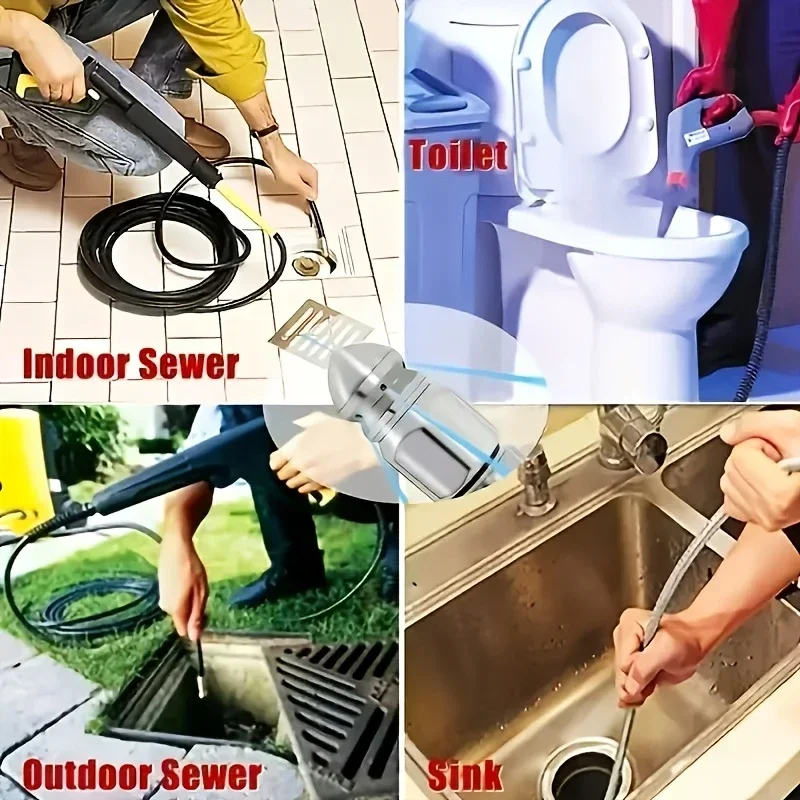 5000 PSI hogedrukrioolmondstuk - 1/4 '' Quick Connect multi-poort spray hogedruk jettool