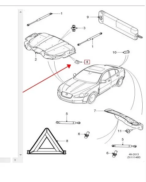 5pcs for Jaguar XJ/XF/X-TYPE/S-TYPE/F-TYPE/XK/XE engine hood cover  lined thermal insulation cotton buckle clip