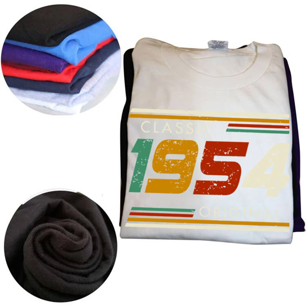 Neues Herren-T-Shirt „Klassiker 1954“ – Original-Geburtstagsgeschenk für 72-Jährige, Oversize, bedruckt, lässig, kurzärmelig, Vintage – Detail 4