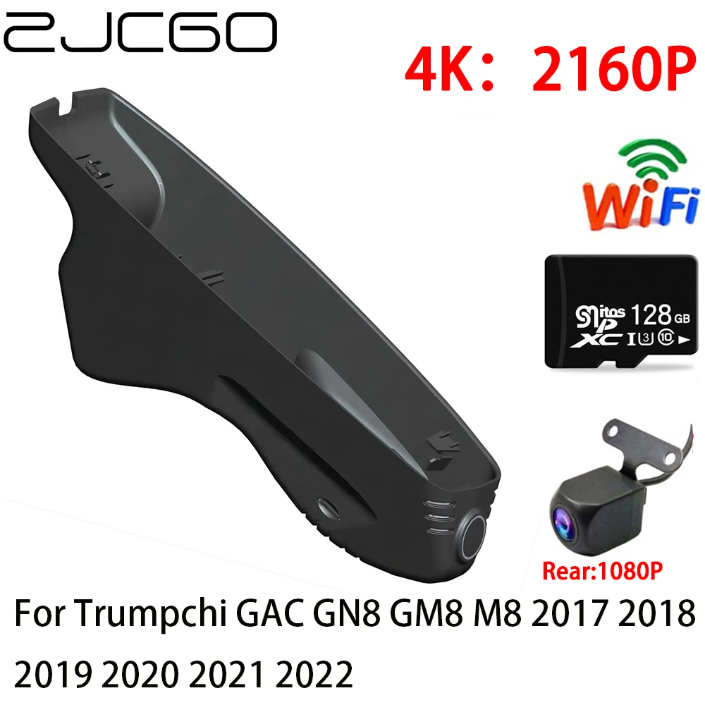 ZJCGO 2K 4K Car DVR Dash Cam Wifi Front Rear Camera 2 Lens 24h parking for Trumpchi GAC GN8 GM8 M8 2017 2018 2019 2020 2021 2022