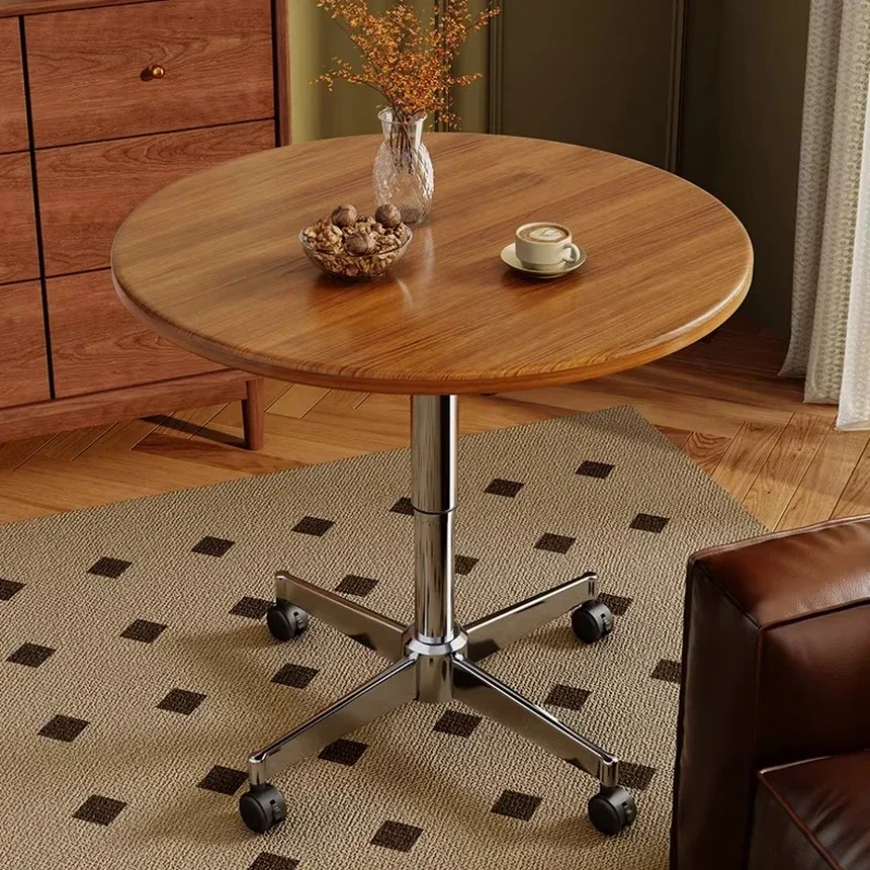 Small Round Table Shelf Bedside Side Table Trolley Living Room Home Lifting Mobile End Coffee Tables Pliante Furniture Side Few