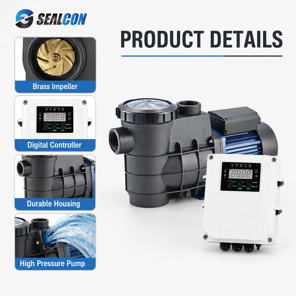 DC Solar Submersible 110-150V High Pressure Brass Impeller Solar Swimming Pool Pond Filtration Circulation Water Pump