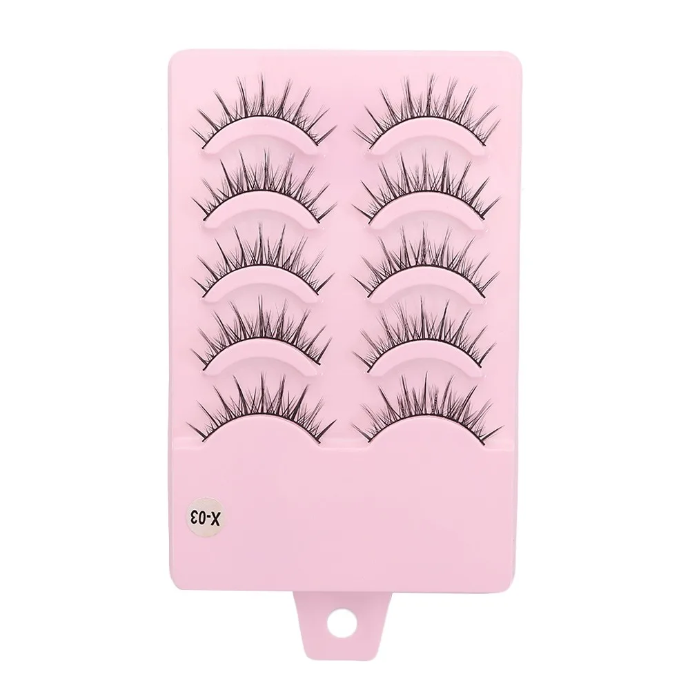 

5 pairs Hot Wispy Manga Lashes Soft Spike Anime Fake Eyelashes Flared Wet Eyelash Eye Makeup