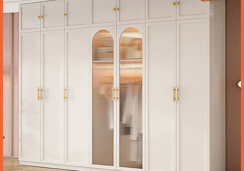 

Cream style, wardrobe, household bedroom light luxury, glass, Italian style