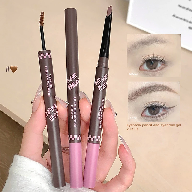 Gege Bear 2-in-1 Eyebrow Pen, Eyebrow Dyeing Cream, Hair Flu, Wild Eyebrow, Multi functional
