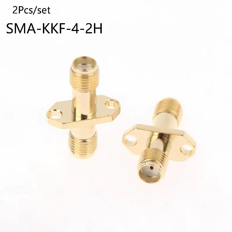 2Pcs SMA Female To SMA Female Adapter 2 Hole Flange Mount RF Coaxial Connector SMA KKF Flange Mount Adapter For RF Communication