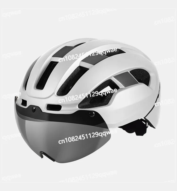 Bicycle Helmet with Goggles and Tail Lights, Mountain Road Cycling Hat