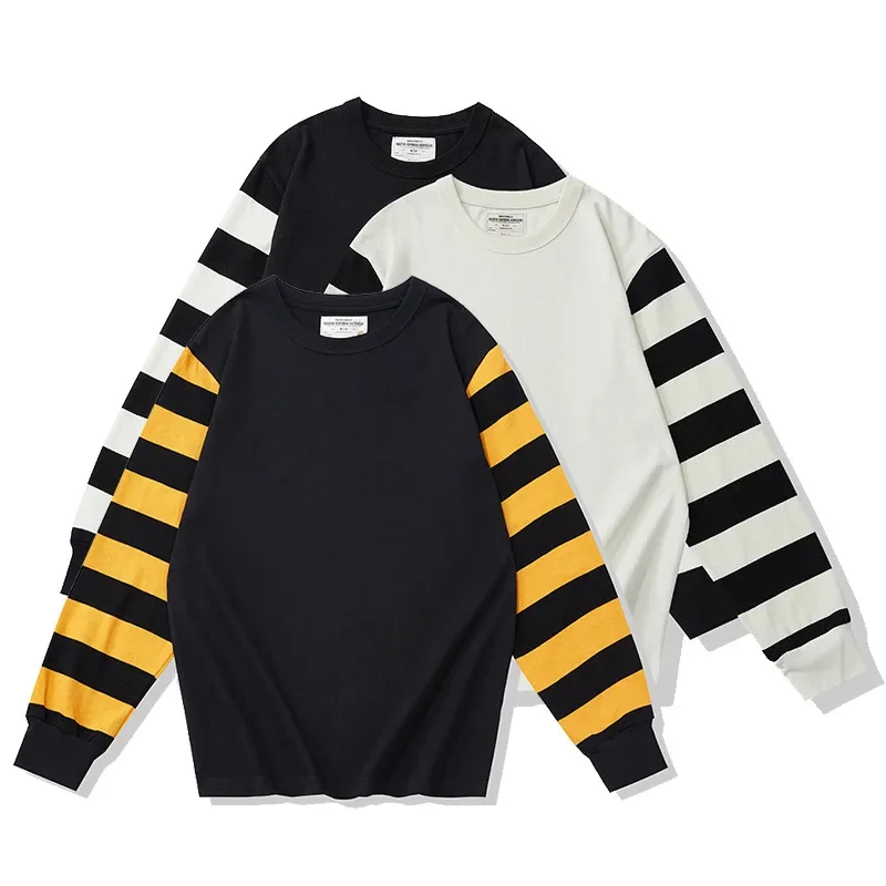 Spring and Autumn Fashion Zebra Stripe T-shirt 3D Printed Cotton Long Sleeve Men's Long Sleeve Casual Loose T Premium Basic Top.