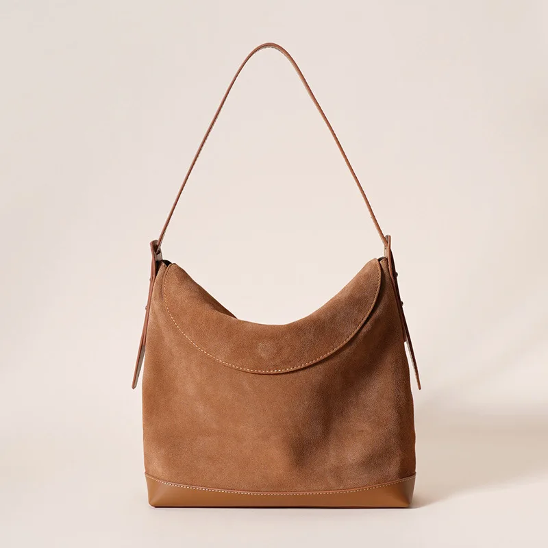 

Genuine Cowhide Women's Armpit Bag Fashion Versatile Shoulder Bag Retro Crossbody Messenger Bag