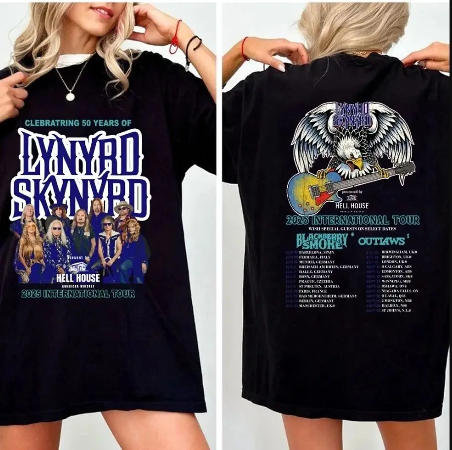 Hip Pop Y2k Tops Lynyrd Skynyrd 2026 International Tour T-Shirt Mode Casual Top Y2k Sport Streetwear T-Shirt Unisex