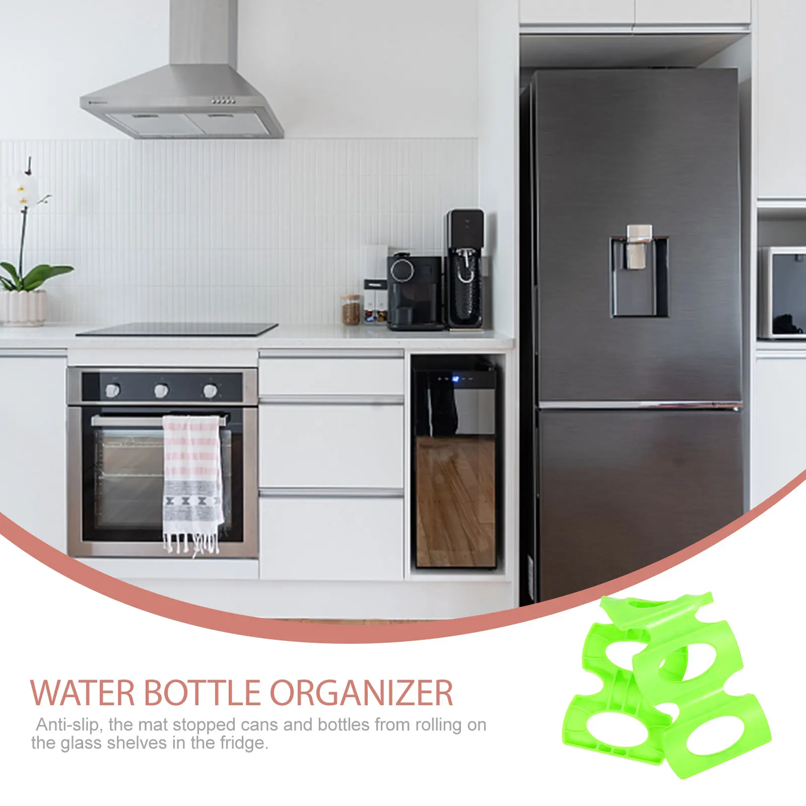 

Flexible Silicone Fridge Beer Organizer Mat Beverage Storage Space Saver Drink Dispenser Water Bottle Soda Can Holder Cabinet