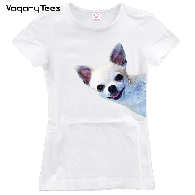 

Sneaky Chihuahua Beauty print TShirt summer cute women T-Shirt funny Pug dog design Girl Tops fashion casual Tees ladies t shirt