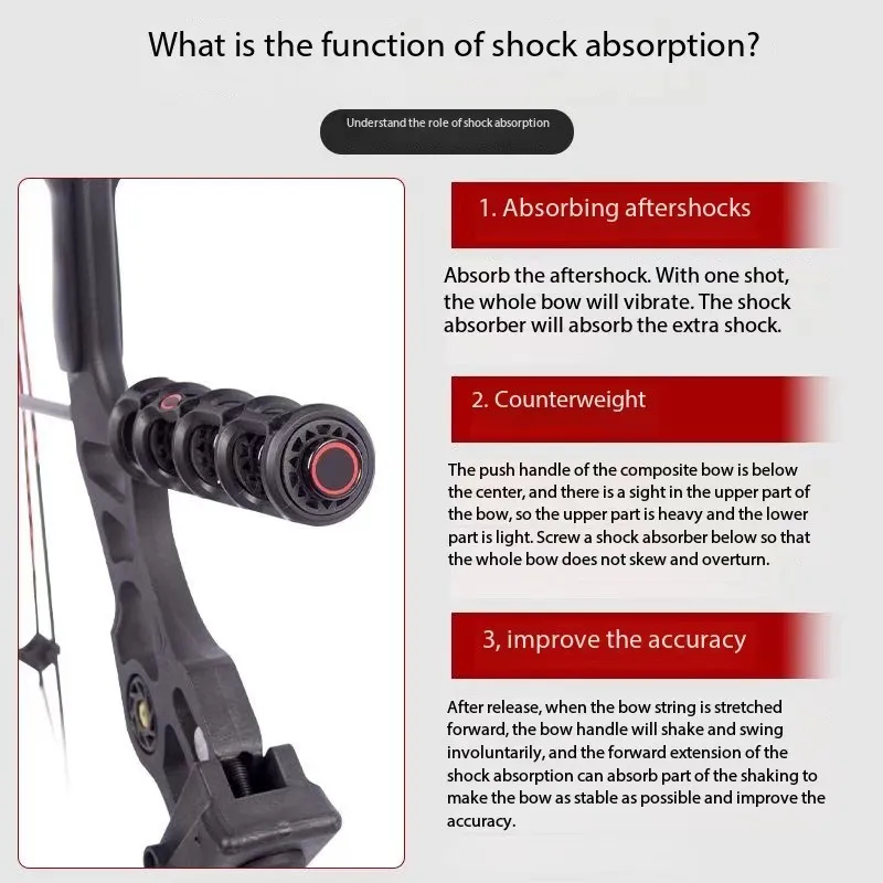 Bow and Arrow Shock Absorber Bow Body Shock Absorber Hunting Bow Reverse Curve Composite Bow Shock Absorber