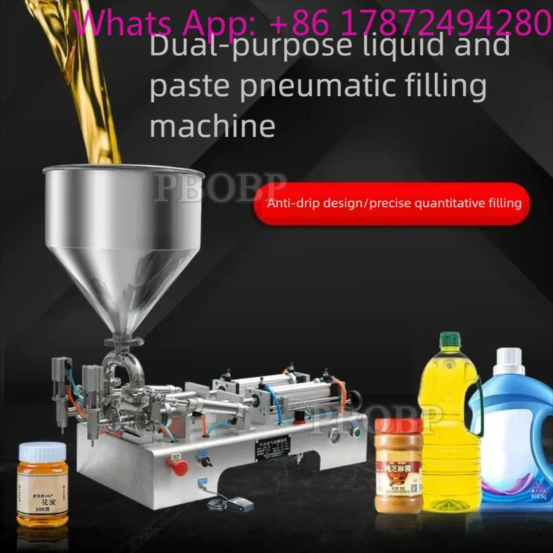 

Sauce Filling Machine Packaging Chili Peanut Tomato Pasta Oil Filling Machine Pneumatic Piston Filler With Hot U-Shaped Hopper