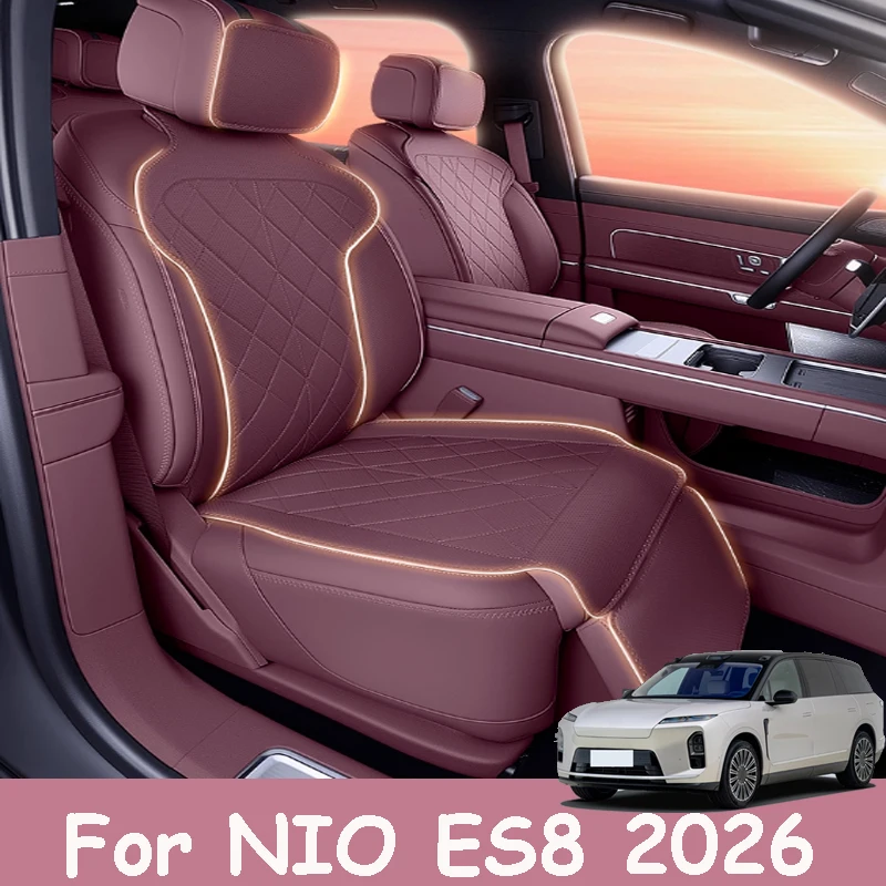 

For NIO ES8 2026 Car Seat Cushions All Seasons Interior Decoration Breathable Seats Leather Protective Covers Accessories