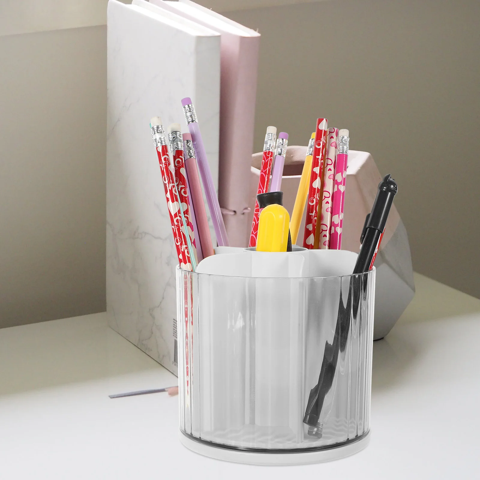 Rotatable Pen Holder Convenient Organizer for Desk Multi-function Pencil Use Desktop