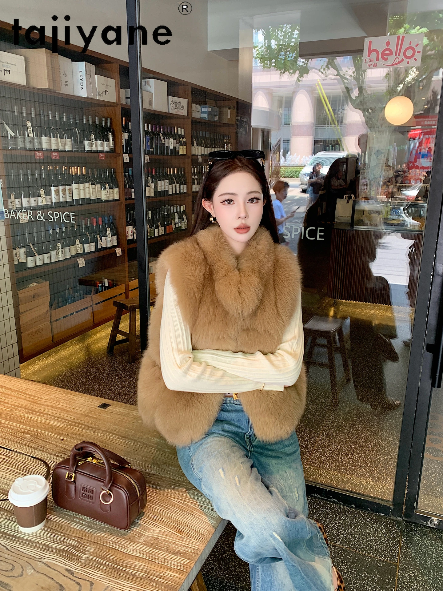 TAJIYANE 100% 천연 여우털 조끼 여성용 럭셔리 민소매 리얼 퍼 코트 2025 겨울 의류 짧은 조끼 여성용