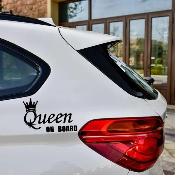 Queen King On Board Car Stickers Vinyl Sticker Creative Waterproof Decorative Accessories For Motorcycle