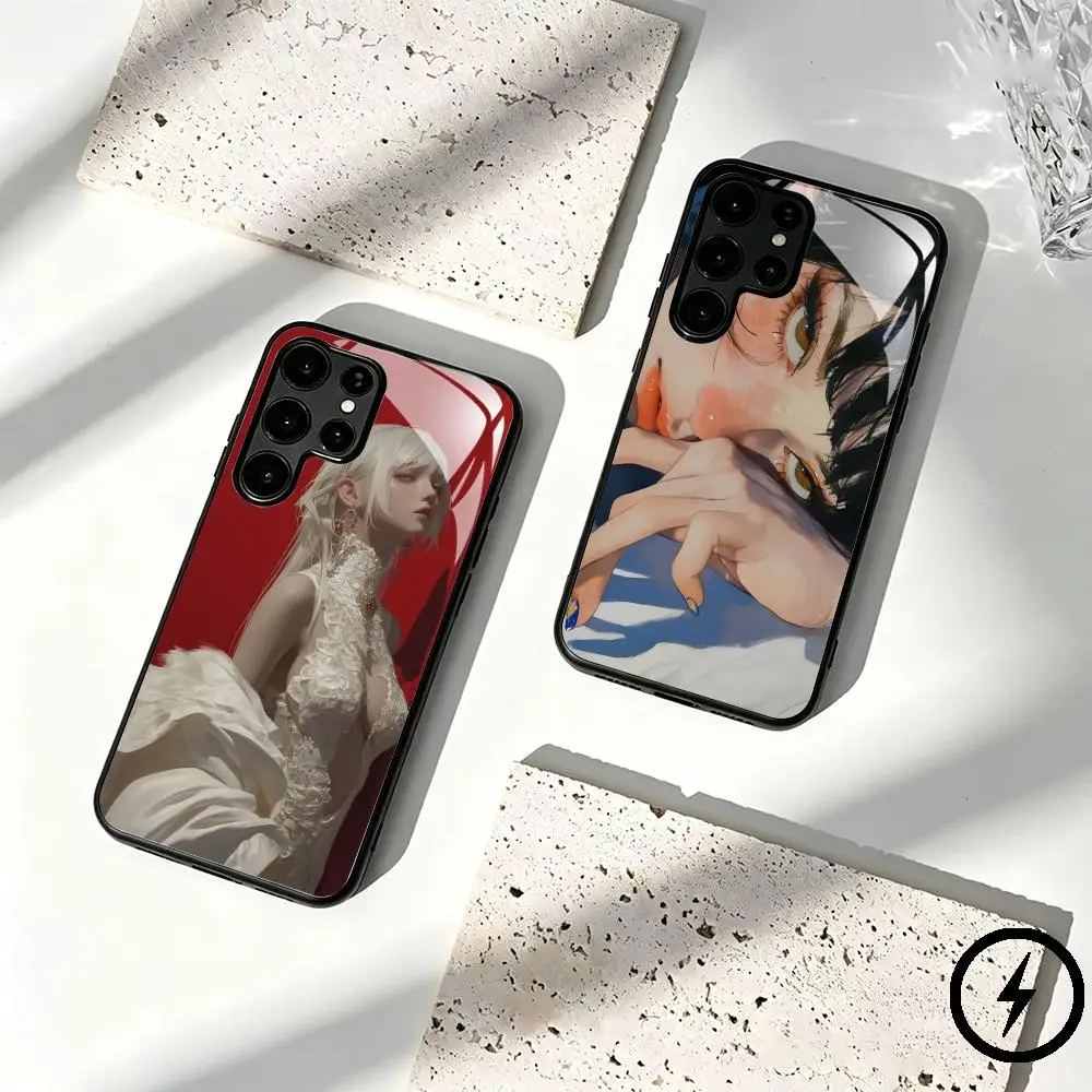 Beautiful girl Phone Case For Samsung S26 S25 S24 S23 S22 S21 S20 Plus Ultra Fold A Glass Magnetic Case