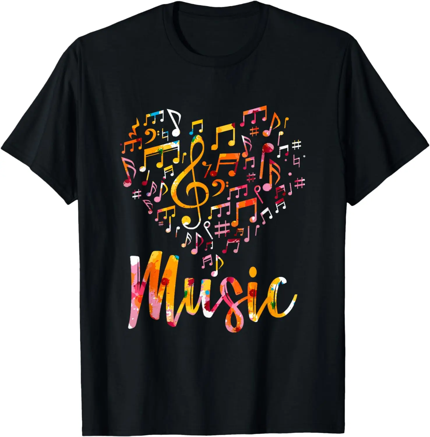 

Musician Gift Musical Instrument Music Notes Treble Clef T-Shirt Men's and women's T-shirts