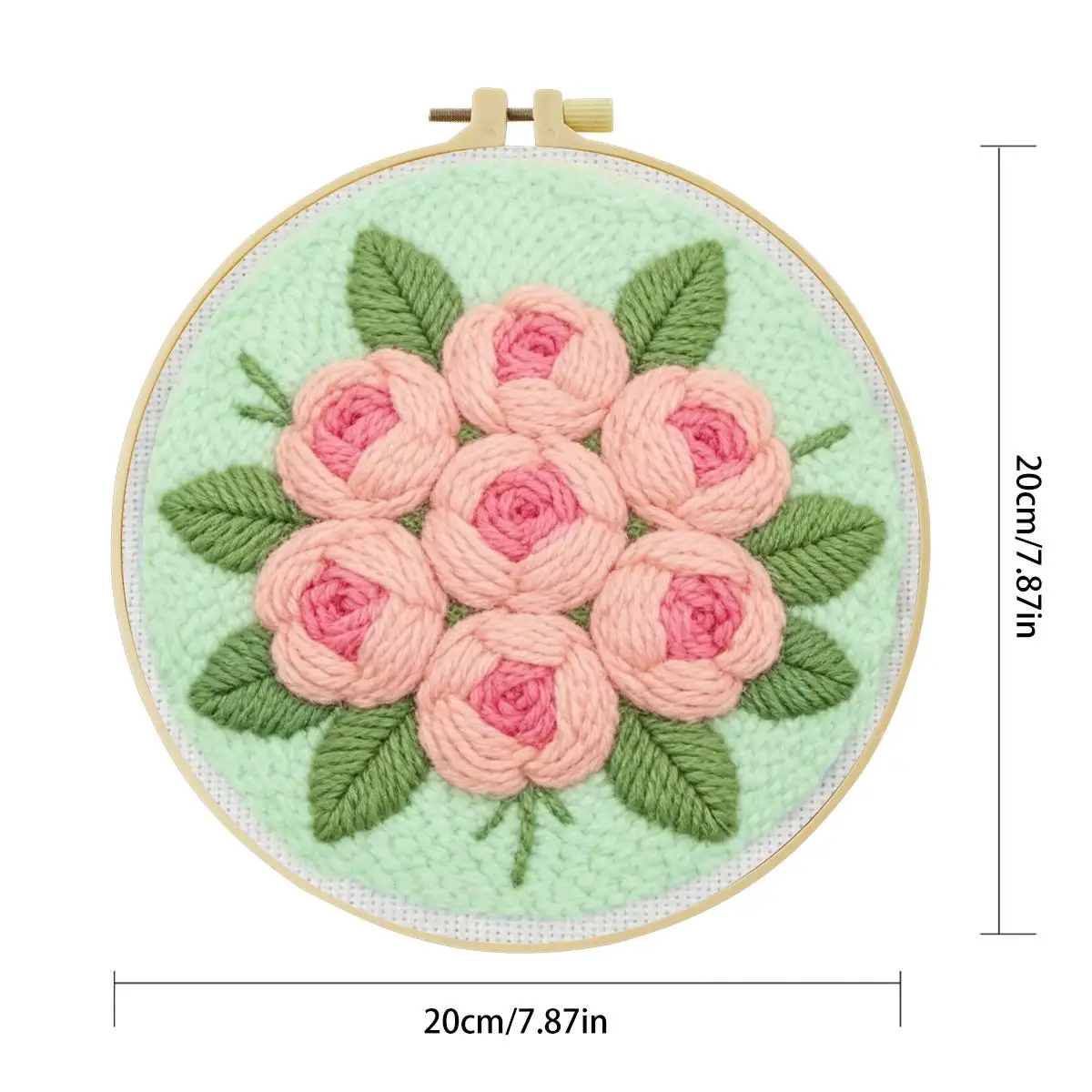 20X20CM/7,87 Zoll Blumen-Sticknadel-Set, Stickerei-Kit, Strickstickerei, DIY, Handgemachtes Geschenk, Nähkunst – Detail 4