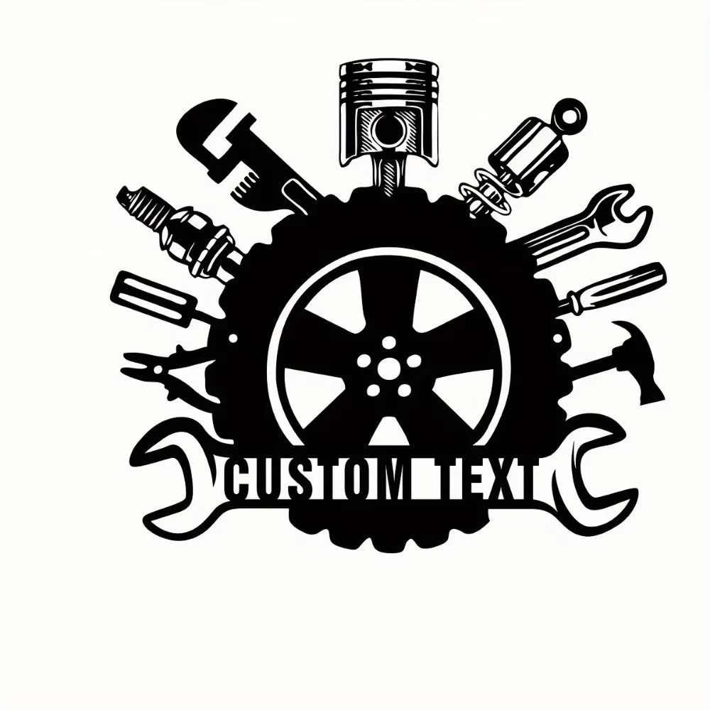 

Custom Retro Metal Wall Plaque. Tool Patterns, Ideal for Garage/Workshop/Home. Sturdy, Battery - Free Hanging Art.