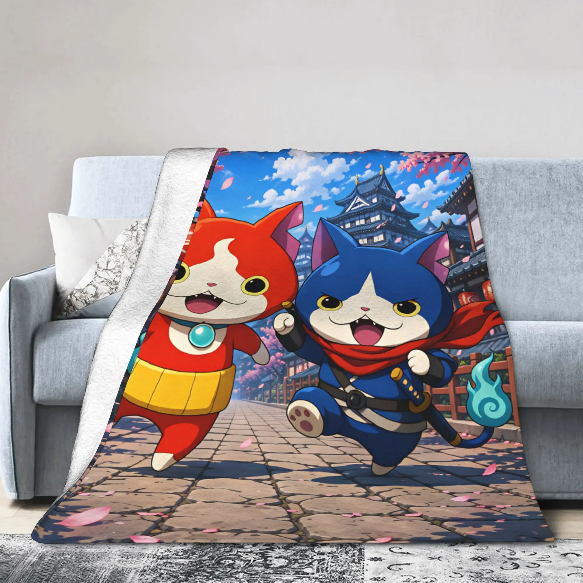 Yokai Watchs  Plush Blanket Girls Boys  Flannel Bedding Throws For Outdoor Warm Soft Design Quality Bedspread Gift Idea