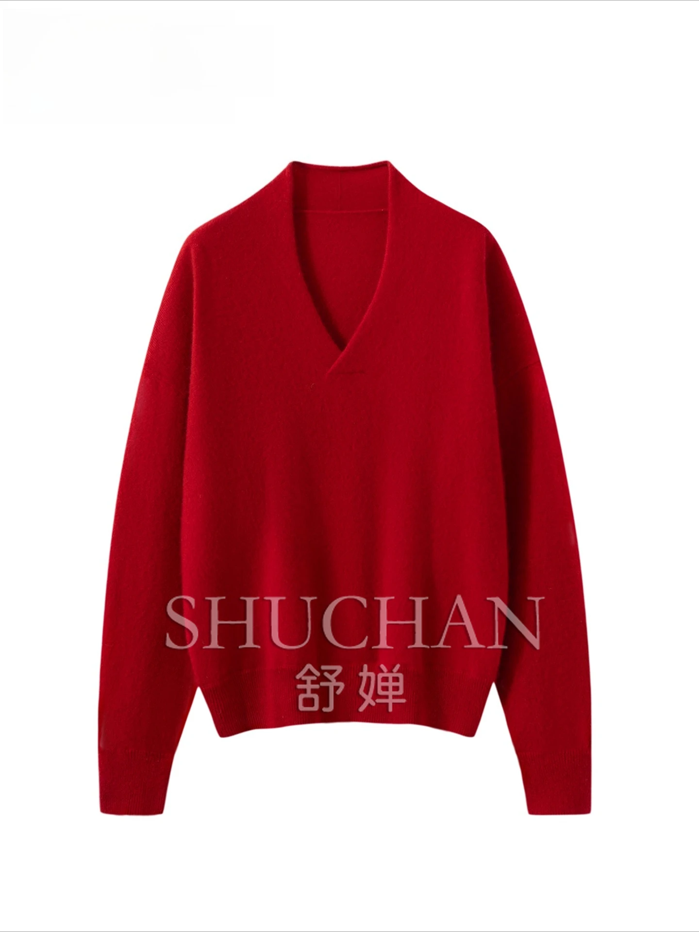 100 Pure Cashmere Sweater Women's Korean V-neck Loose Lazy Wind Knitted Sweater Temperament Top Sueter Mujer