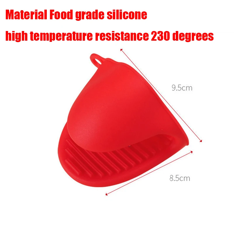 قطعتان من قفازات الفرن المصنوعة من السيليكون المقاومة للحرارة، أدوات المطبخ والطبخ والخبز، واقي الأصابع لمقلاة الهوائية #2