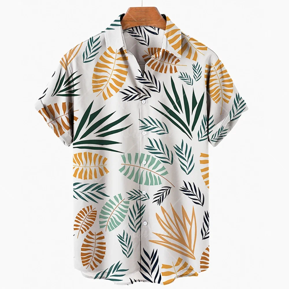 2022 Hawaiian Shirt 3D T-shirt Coconut Tree Pattern Man Vacation Casual Beach Tee