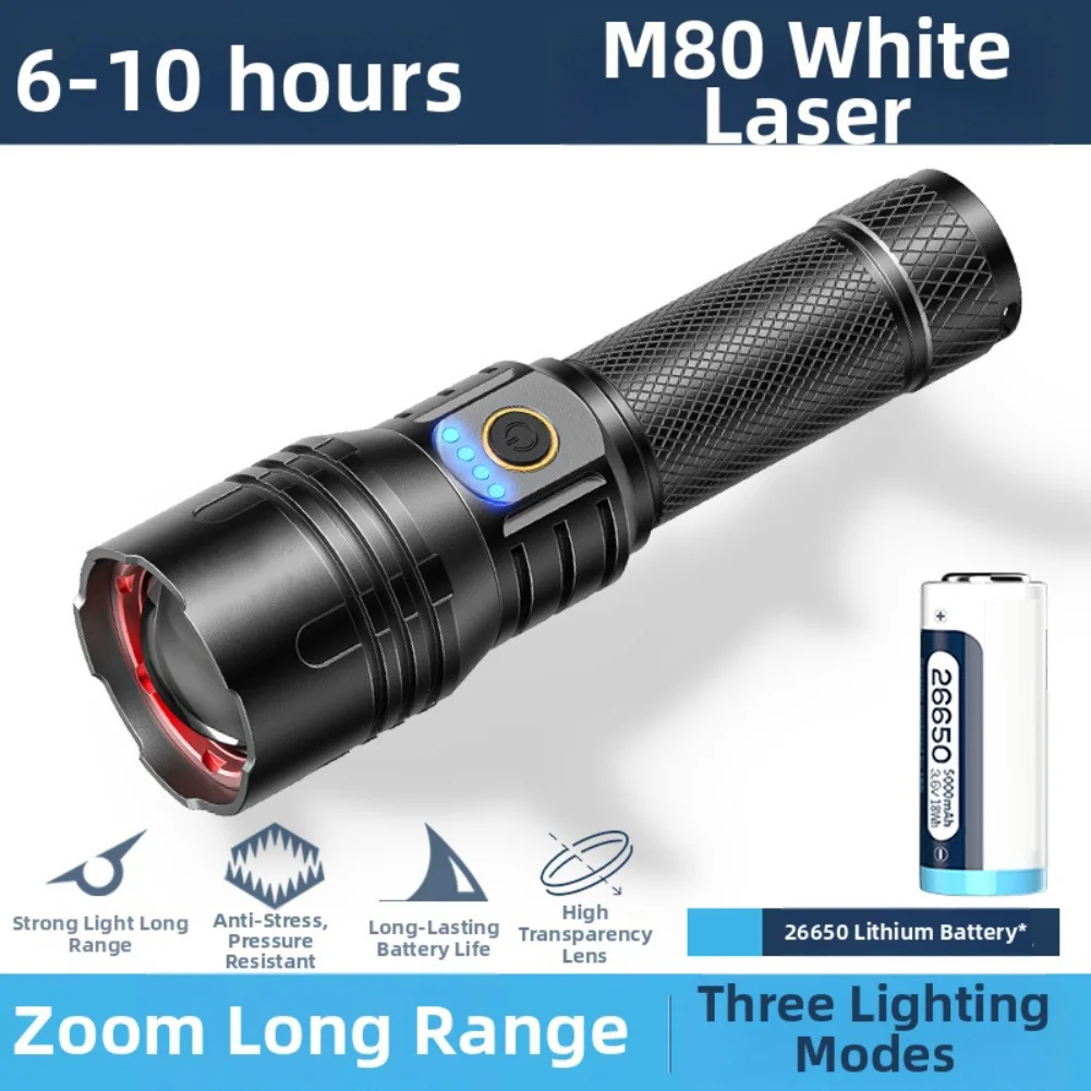 High Power Flashlight SuperFire 1000 Lumens Rechargeable Flashlight With Five Level Adjustable Flashlight Zoom Torch Lamp