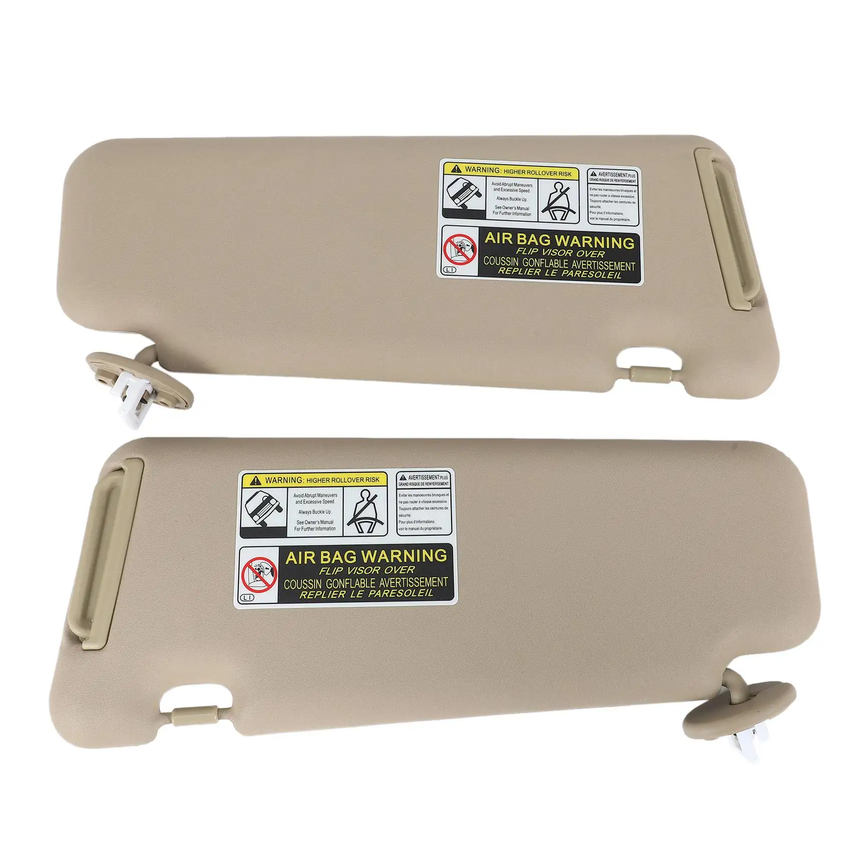 

Pair Left&Right Side Interior Sun Visor Shade Beige for Toyota Highlander 2008-2013 with Makeup Lamp 74320-48500