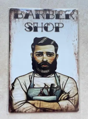 BARBER SHOP METAL SIGN MAN CAVE BAR BEDROOM SALON GARAGE 20x30cm