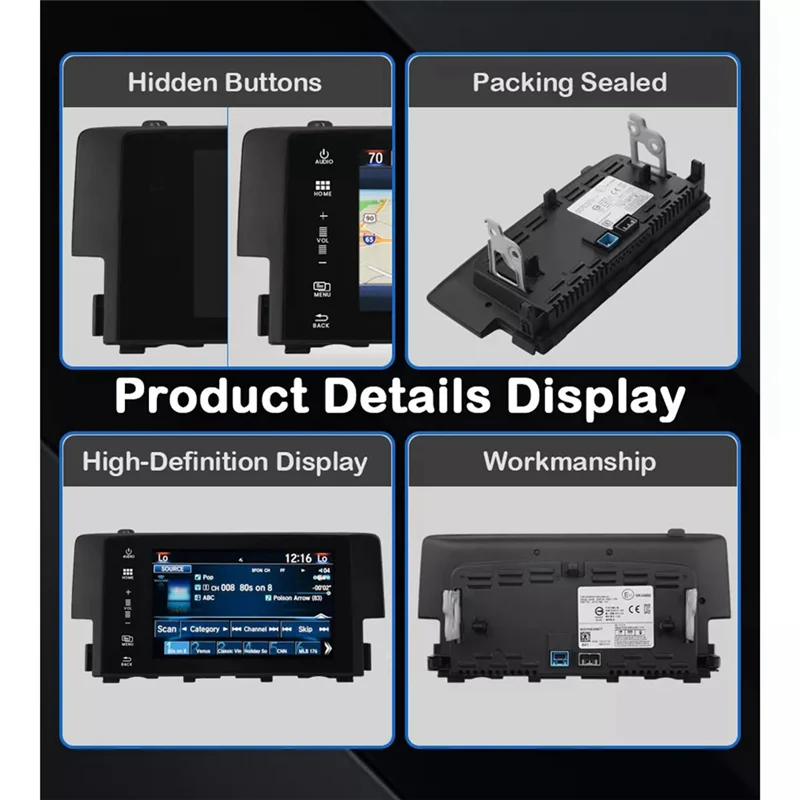 

For Honda Civic 2016-2018 Car Radio Navigation Display Touch Screen 39710-TBA-A11 LHD