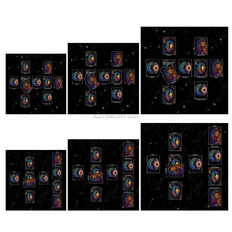 

Square Table Cloth Tarot Altar Cloth Board Game Pad Astrological Oracles Pad Table Cover Card Mat Divinations Tablecloth