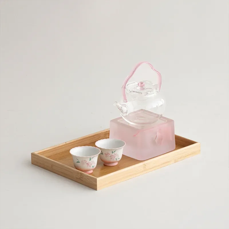 Chinese Style Glass Tea Pot Set With Electric Warmer Stove Household Kung Fu Brewing Kit Modern Micro Brew Teaware For Home