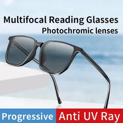 Photochromic Progressive Multifocus Computer Reading Glasses  Transition UV400 Sunglasses Multifocal Rectangular Readers