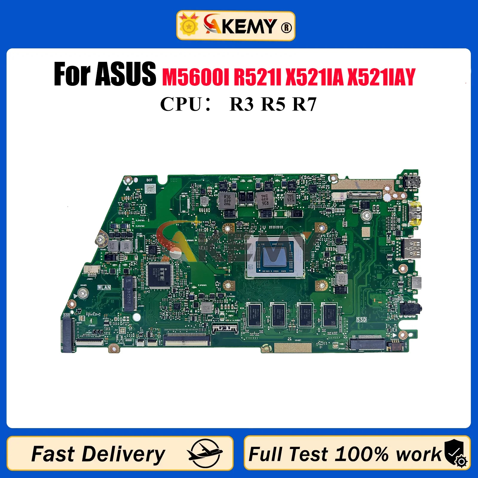 

X521IA Материнская плата для ноутбука ASUS VivoBook X521I M5600I R521I X521IA X521IAY Материнская плата для ноутбука с процессором R3 R5 R7 100% тест в порядке