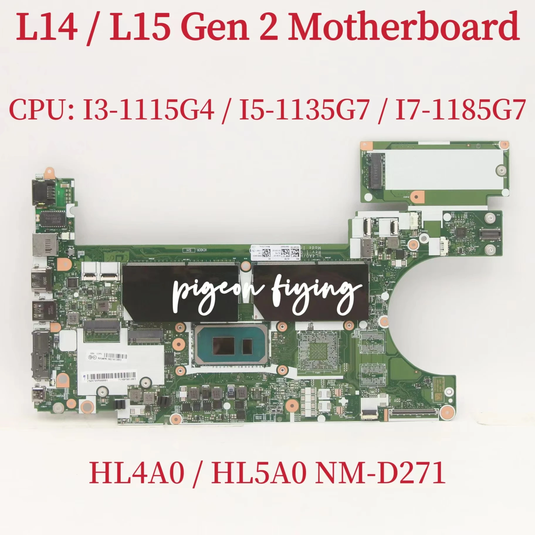 laptop motherboard para lenovo thinkpad nm d271 mainboard l14 l15 gen cpu i31115g4 i5 1135g7 i7 1185g7 100 teste ok 01