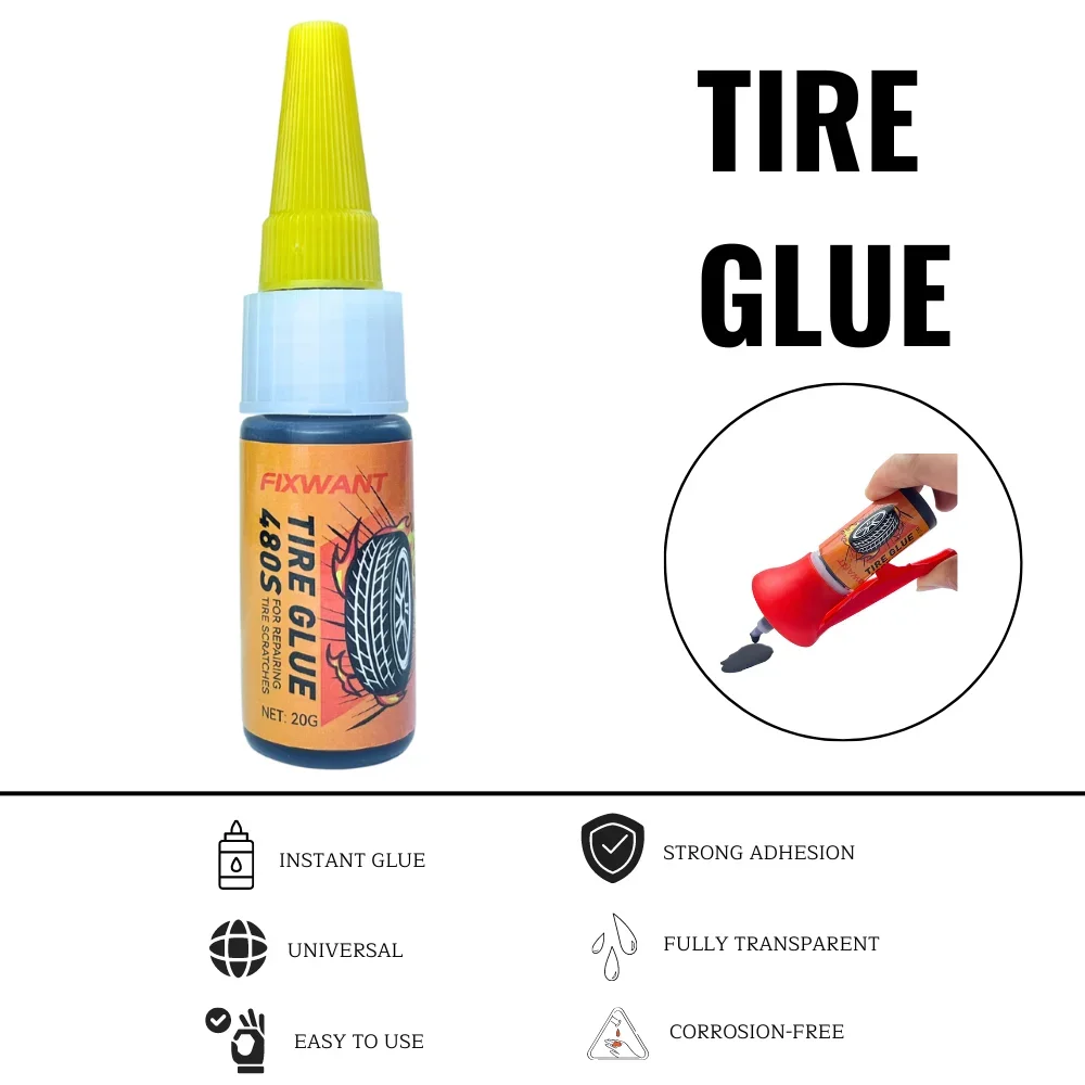 FIXWANT-480S Super Calfeutrage Liquide Caoutchouc Réparation Opathie, Noir Auto Réparation Colle Scellant, 20g