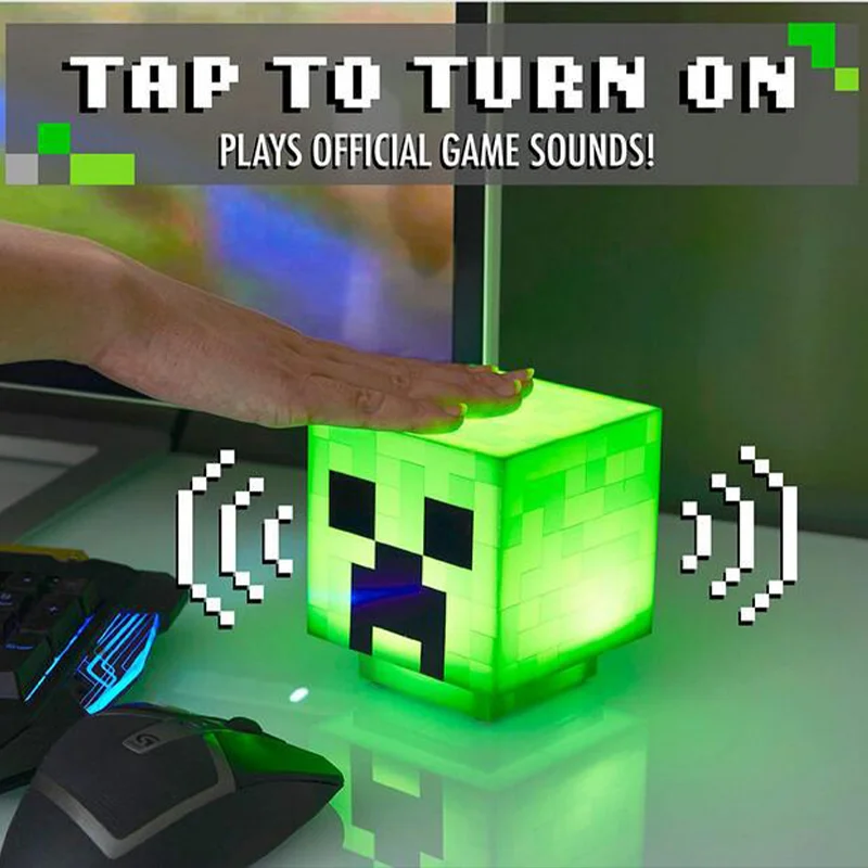 Minecraft LED Light USB Charging Table Lamp Room Decoration MC Creeper Light My World Night Lamp Push-button Switch Kid Gift Toy