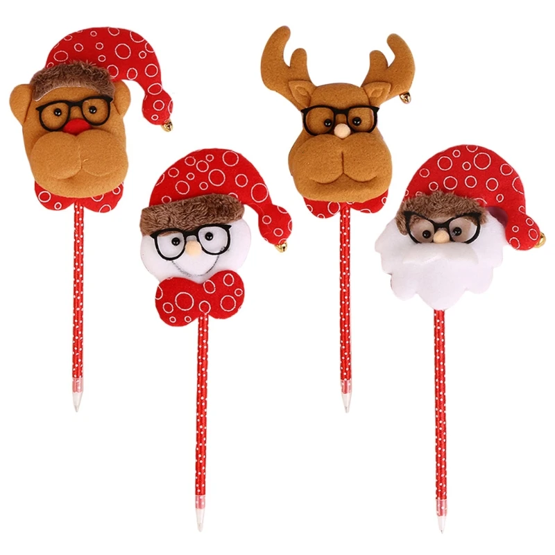 K1AA 12 قطعة الملونة عيد الميلاد سلسلة رولربال أقلام لطيف ثلج الكرتون للأطفال عيد الميلاد مدرسة مكتب المنزل