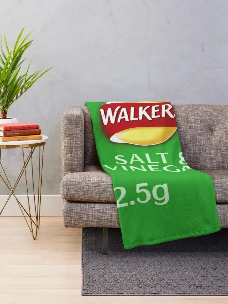 Walkers Salt & Vinegar Crisps design Throw Blanket Tourist Large Flannel Fabric Blankets