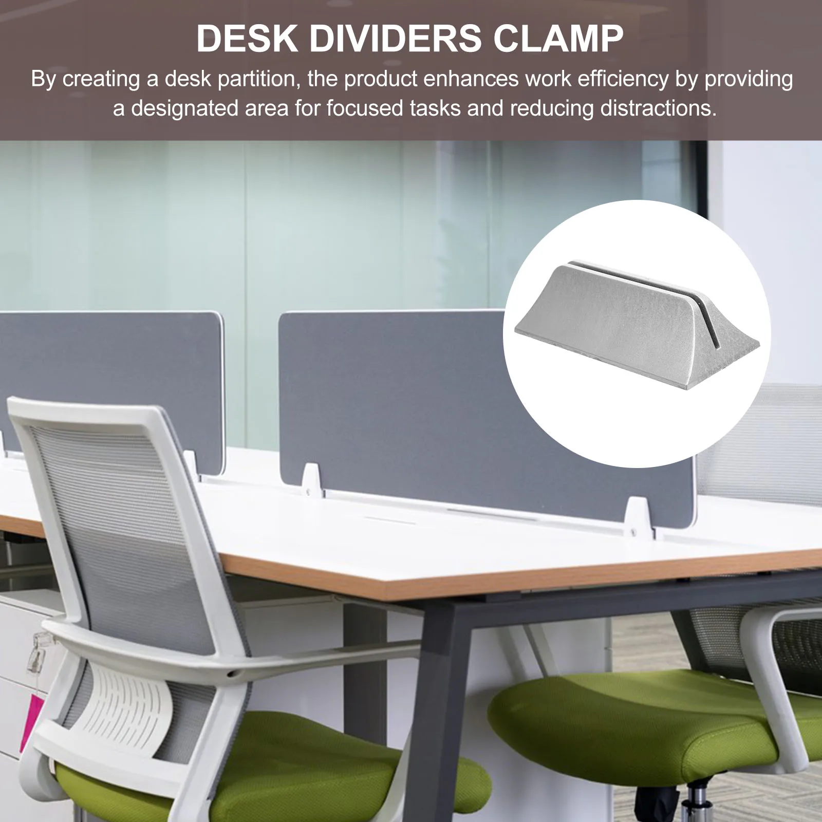 

2pcs Desk Divider Clamps Adjustable Table Partition Desktop Glass Baffle Clip Sturdy Screen Support Plastic Base Office
