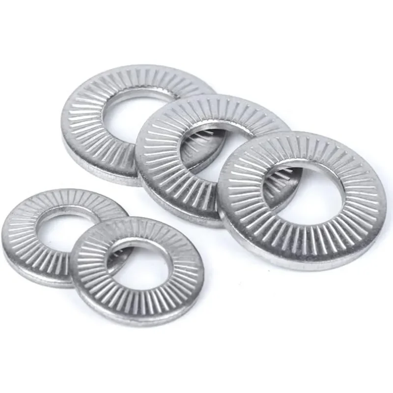 10Pcs 304 Stainless Steel Washers Sealing Solid Gasket Elastic O-Ring Washer M3/4/5/6/8/10 Self-Lock Single Sided Toothed Washer