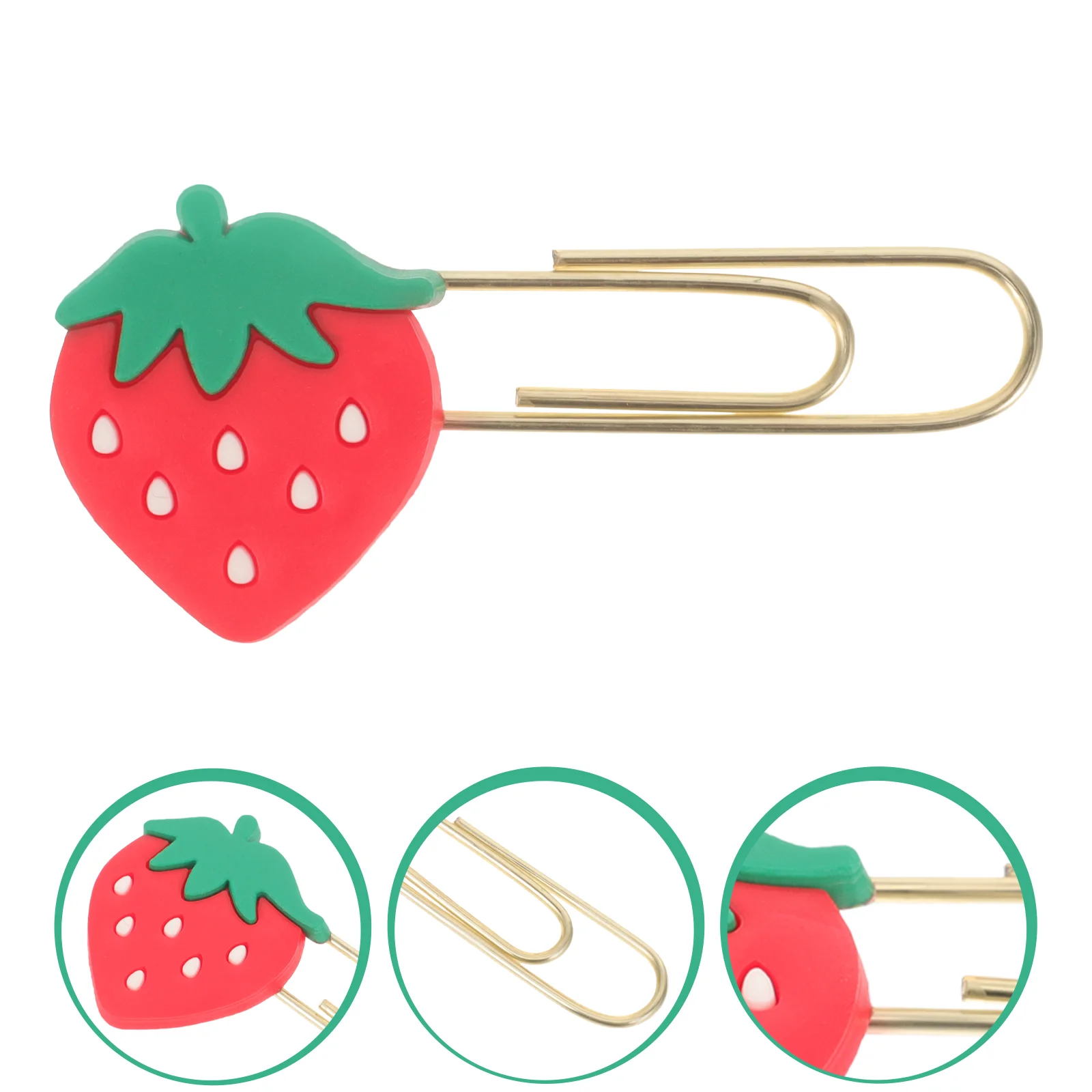 8 Pcs Cartoon Paperclip Bookmark Child Binder Clips Bookmarks Silica Gel Fruit Clamp