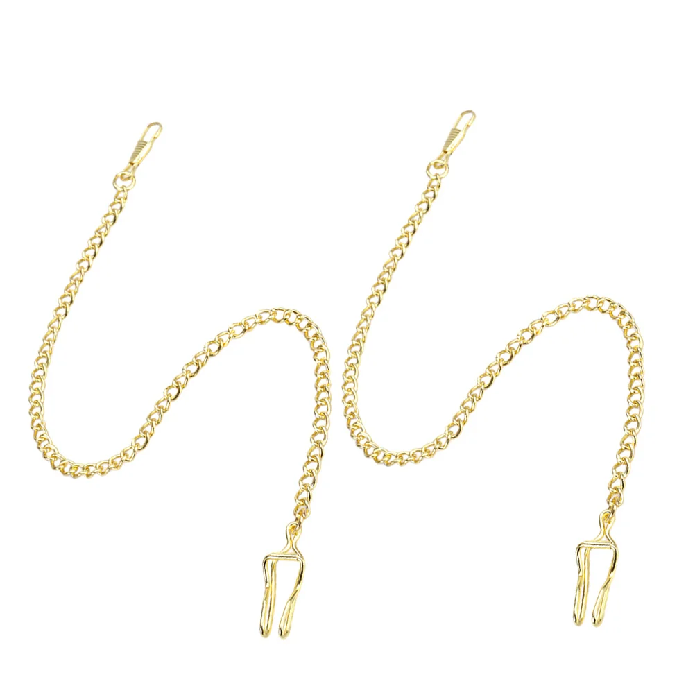 

2Pcs Pocket Watch Chains Vintage Style Durable Alloy Chain for Waistcoat Belt Backpack Adjustable Length Chain Watch